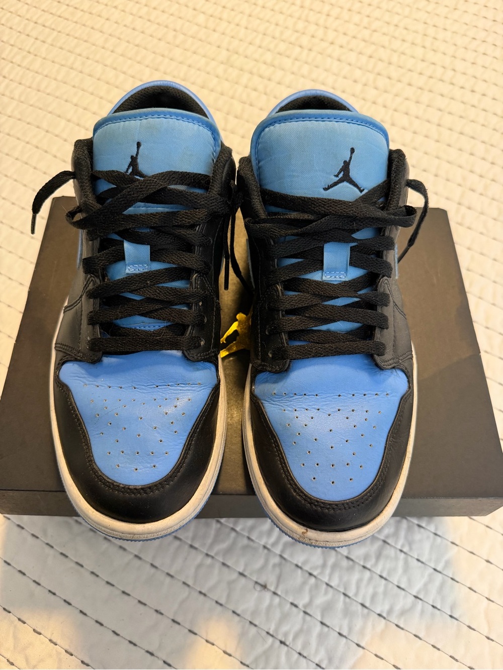 Nike Air Jordan 1 Low - Black and University Blue (Mens 9.5)